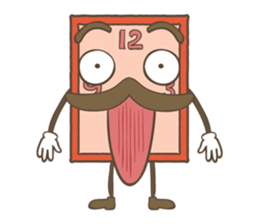 cute clock mustache trio sticker #11462878