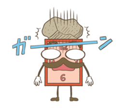cute clock mustache trio sticker #11462882