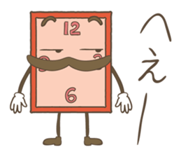 cute clock mustache trio sticker #11462886