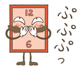 cute clock mustache trio sticker #11462898