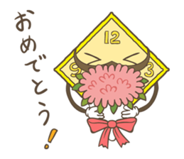 cute clock mustache trio sticker #11462904