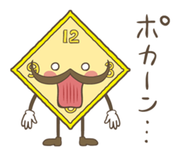 cute clock mustache trio sticker #11462906