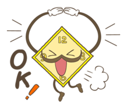 cute clock mustache trio sticker #11462928
