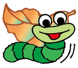 Green caterpillar Munch sticker #11463226