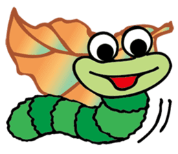 Green caterpillar Munch sticker #11463226