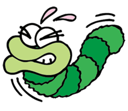 Green caterpillar Munch sticker #11463228