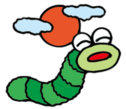 Green caterpillar Munch sticker #11463230