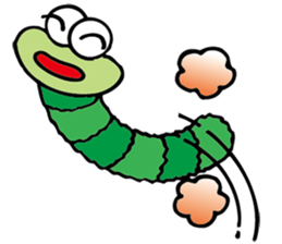Green caterpillar Munch sticker #11463232