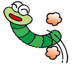 Green caterpillar Munch sticker #11463232