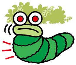 Green caterpillar Munch sticker #11463233