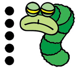 Green caterpillar Munch sticker #11463236