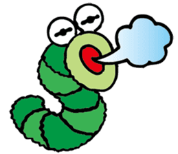 Green caterpillar Munch sticker #11463237