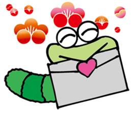 Green caterpillar Munch sticker #11463239