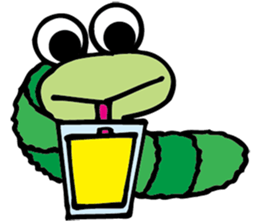 Green caterpillar Munch sticker #11463240