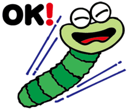 Green caterpillar Munch sticker #11463243