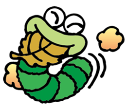 Green caterpillar Munch sticker #11463245