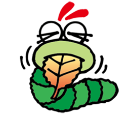 Green caterpillar Munch sticker #11463248