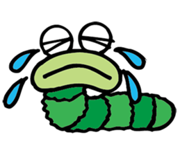 Green caterpillar Munch sticker #11463253