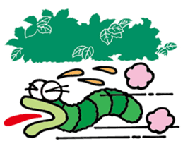 Green caterpillar Munch sticker #11463254