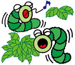 Green caterpillar Munch sticker #11463255