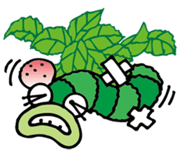 Green caterpillar Munch sticker #11463256