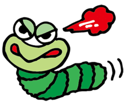 Green caterpillar Munch sticker #11463258