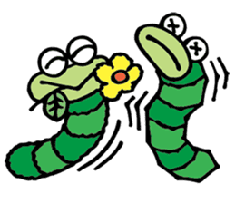 Green caterpillar Munch sticker #11463262