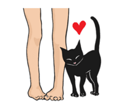 cats and birds and people sticker #11465180