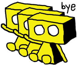 yellow robot2 sticker #11465343