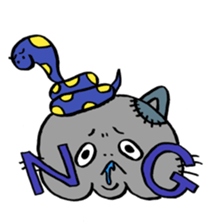 Snake and cat zombie sticker #11466545