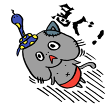 Snake and cat zombie sticker #11466551