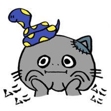 Snake and cat zombie sticker #11466552