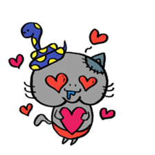 Snake and cat zombie sticker #11466554