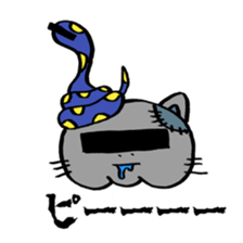 Snake and cat zombie sticker #11466557