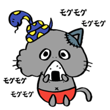 Snake and cat zombie sticker #11466567