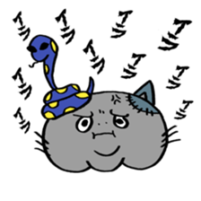 Snake and cat zombie sticker #11466570