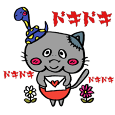 Snake and cat zombie sticker #11466573