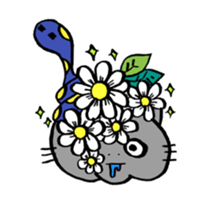Snake and cat zombie sticker #11466576