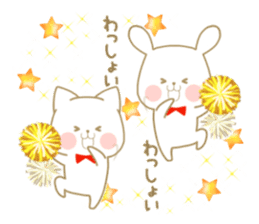 Strawberry & Orange, Rabbit & Cat sticker #11467156
