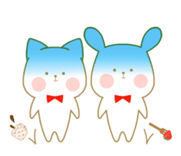 Strawberry & Orange, Rabbit & Cat sticker #11467159
