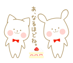 Strawberry & Orange, Rabbit & Cat sticker #11467160