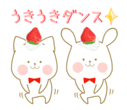 Strawberry & Orange, Rabbit & Cat sticker #11467164