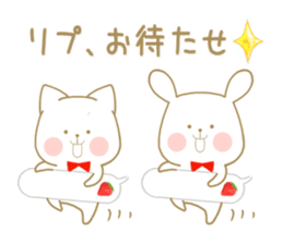 Strawberry & Orange, Rabbit & Cat sticker #11467170