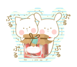 Strawberry & Orange, Rabbit & Cat sticker #11467181