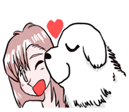 Lion's Head Dog- (love articles) sticker #11469125