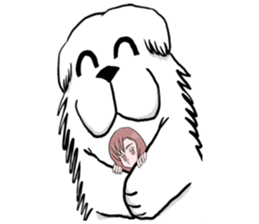 Lion's Head Dog- (love articles) sticker #11469128