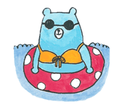 sleepy blue bear sticker #11472110