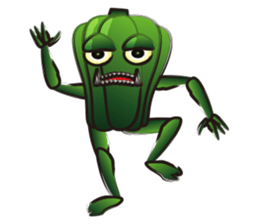 GO! Green pepper man sticker #11473512