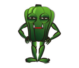 GO! Green pepper man sticker #11473515