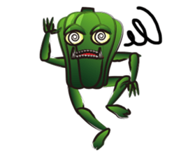 GO! Green pepper man sticker #11473517